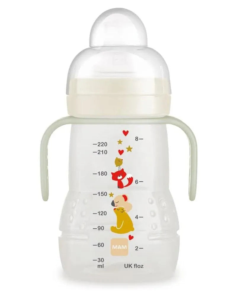 Biberon et tasse MAM Trainer 220ml - Blanc - Babyboss.ma - MAM - pour bébé maroc