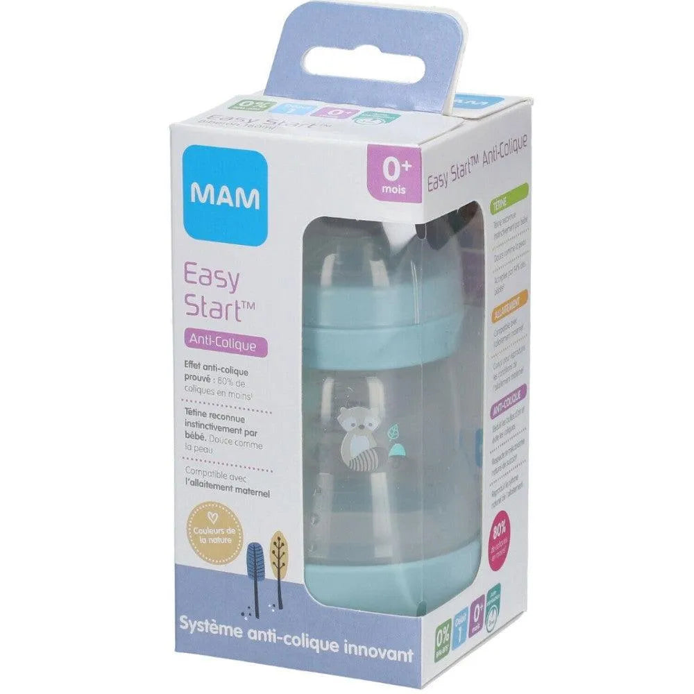 BIBERON MAM EASY STAR ANTI-COLIQUE 0MOIS+ 160ML BLEU - Babyboss.ma - MAM - pour bébé maroc