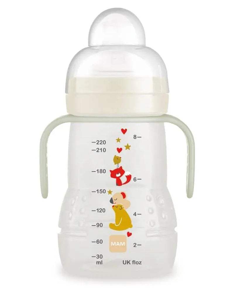 زجاجة وكوب MAM Trainer 220 مل - أبيض - BABYBOSS - MAM - للطفل المغرب
