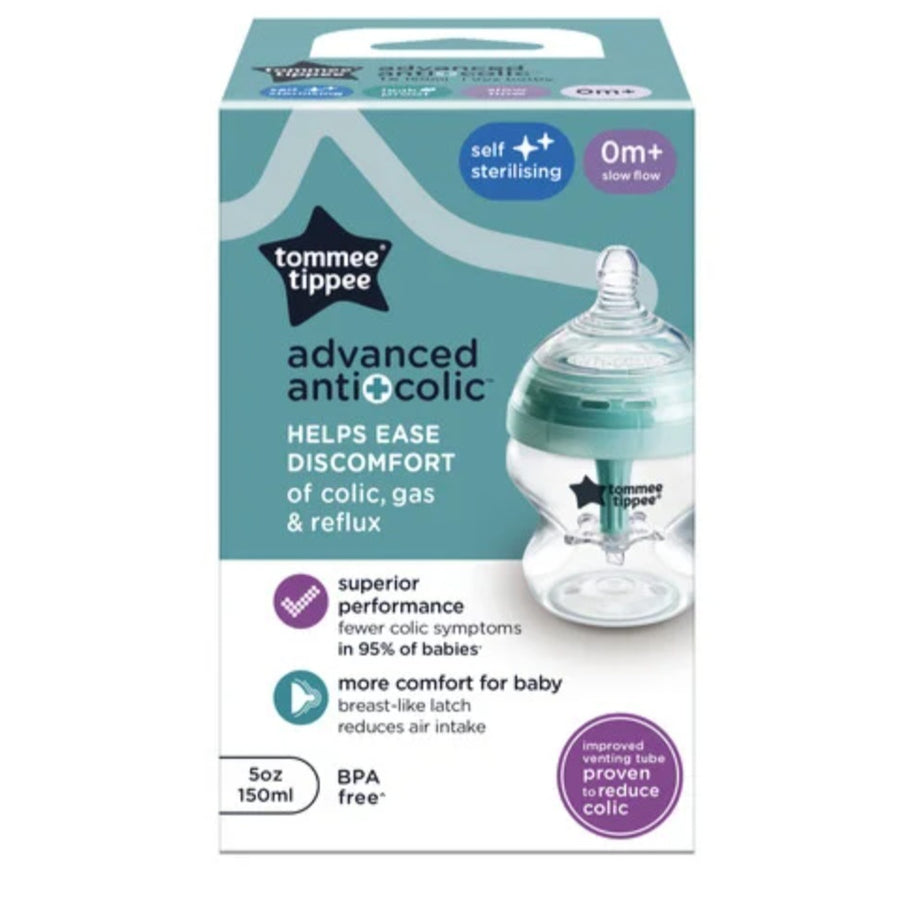 Tommee Tippee advanced anti-colic baby bottle 0m+ Turquoise - 150ml