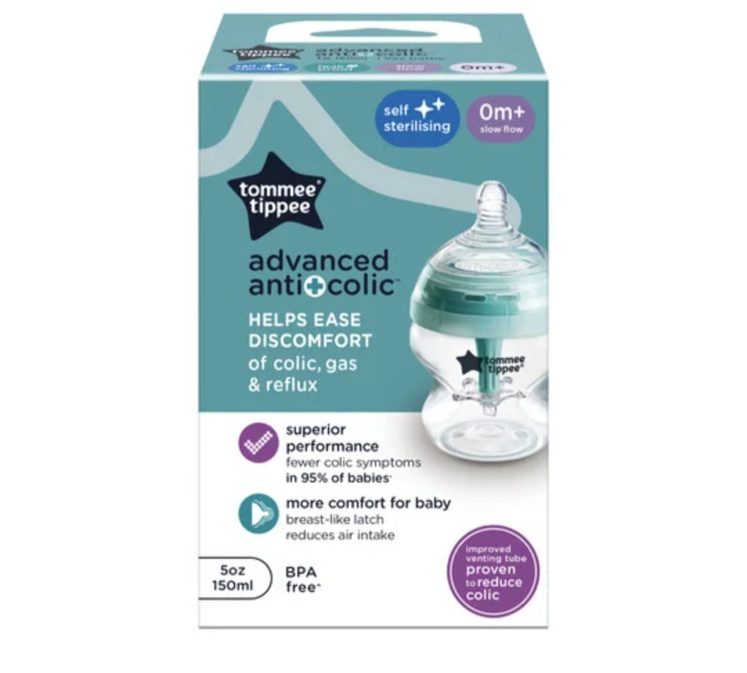 Tommee Tippee advanced anti-colic baby bottle 0m+ Turquoise - 150ml