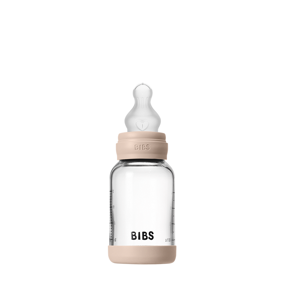 Biberon en Verre 120ml avec Tétine en Silicone Débit Lent - Blush