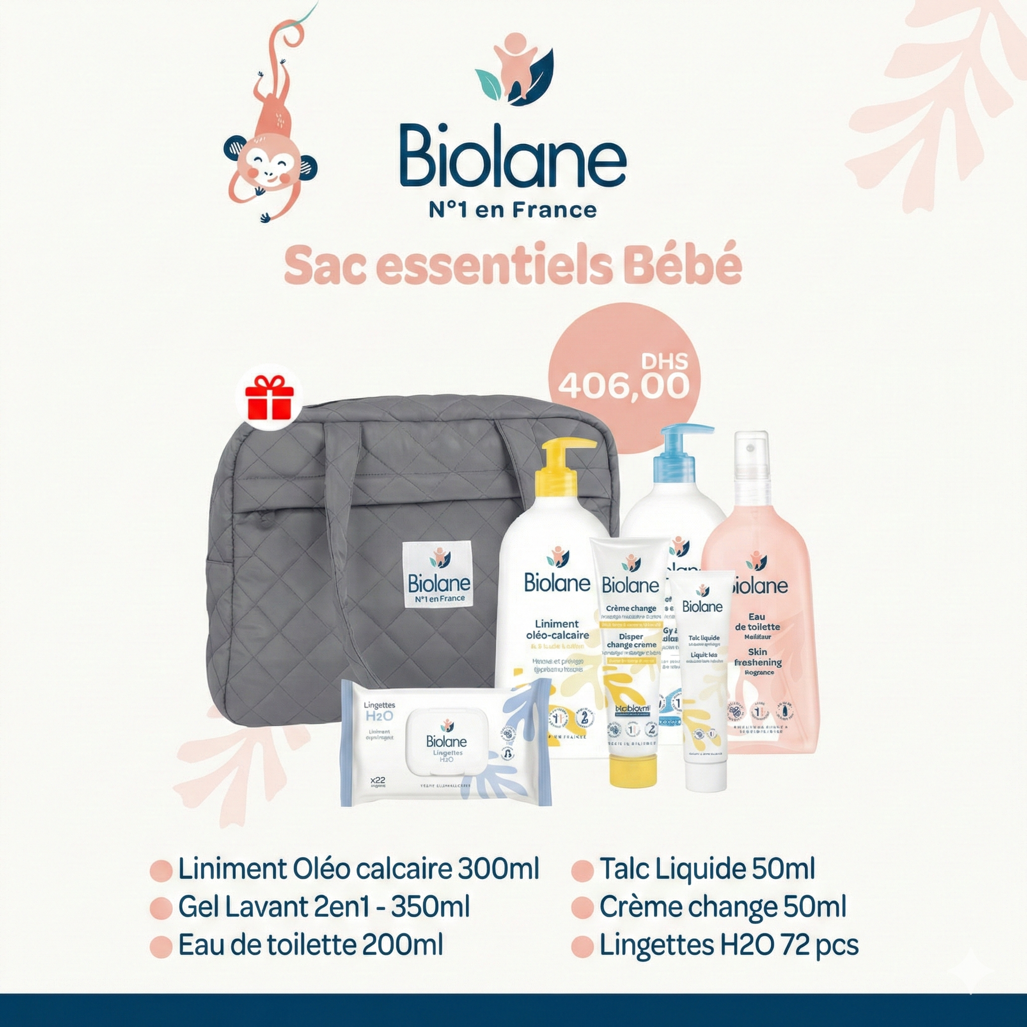 Biolane Sac Essentiels Bébé – Coffret Soins + Sac à Langer Offert - Biolane - - Babyboss.ma