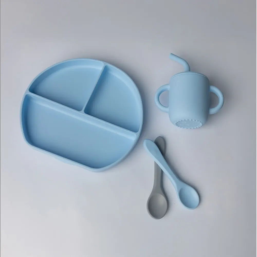 YUMMY Coffret Repas Silicone 6M+ - Bleu Ciel