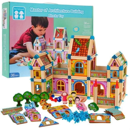 Blocs de construction en bois (268Pc) - Cadeau d anniversaire، petit architecte. - babyboss toys - pour bébé maroc