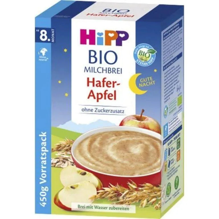 Bouillie de lait biologique bonne nuit pomme d'avoine 8+mois 450 g - Babyboss.ma - Hipp - pour bébé maroc