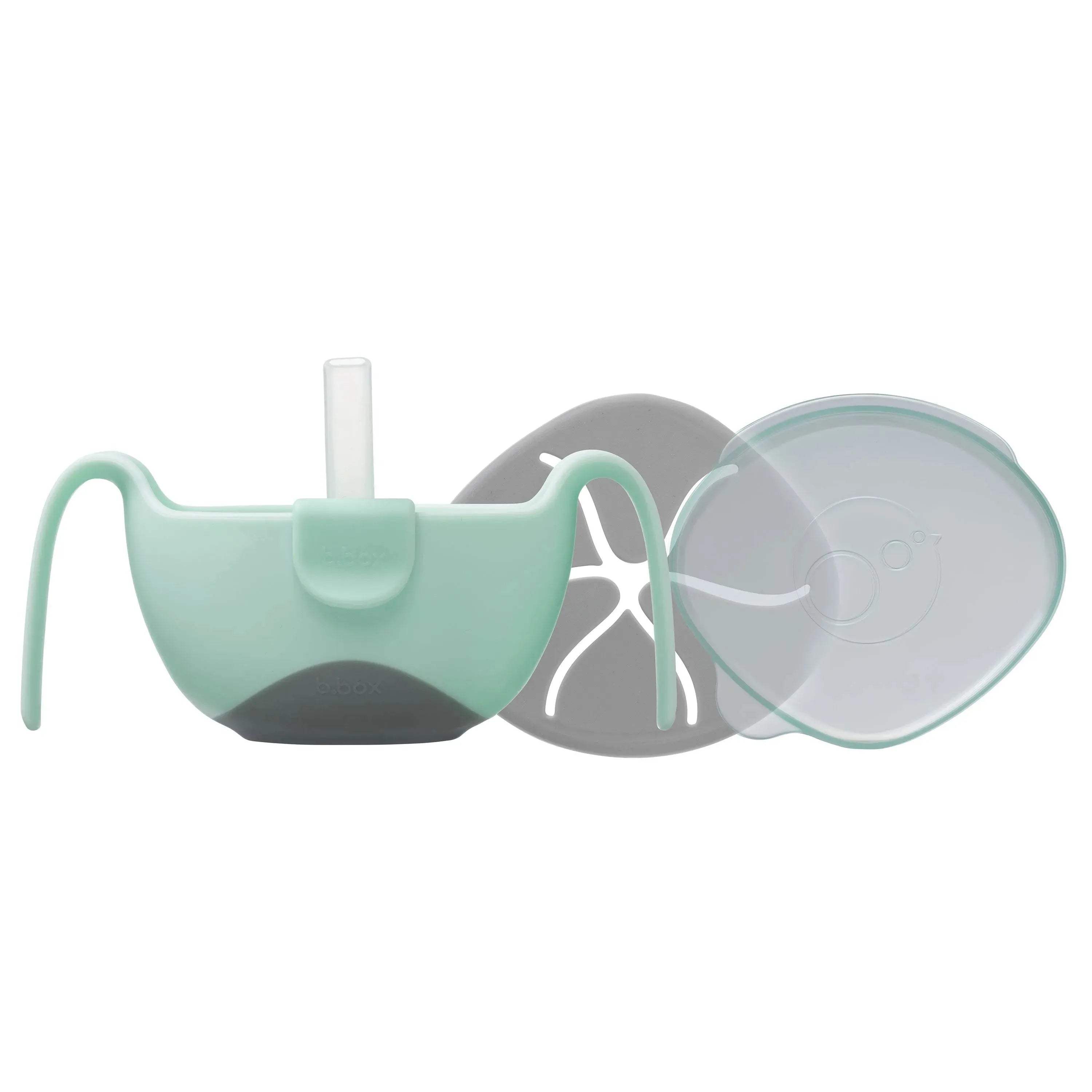 bowl + straw - pistachio - BBOX USA - Feeding pour bébé Maroc -www.babyboss.ma