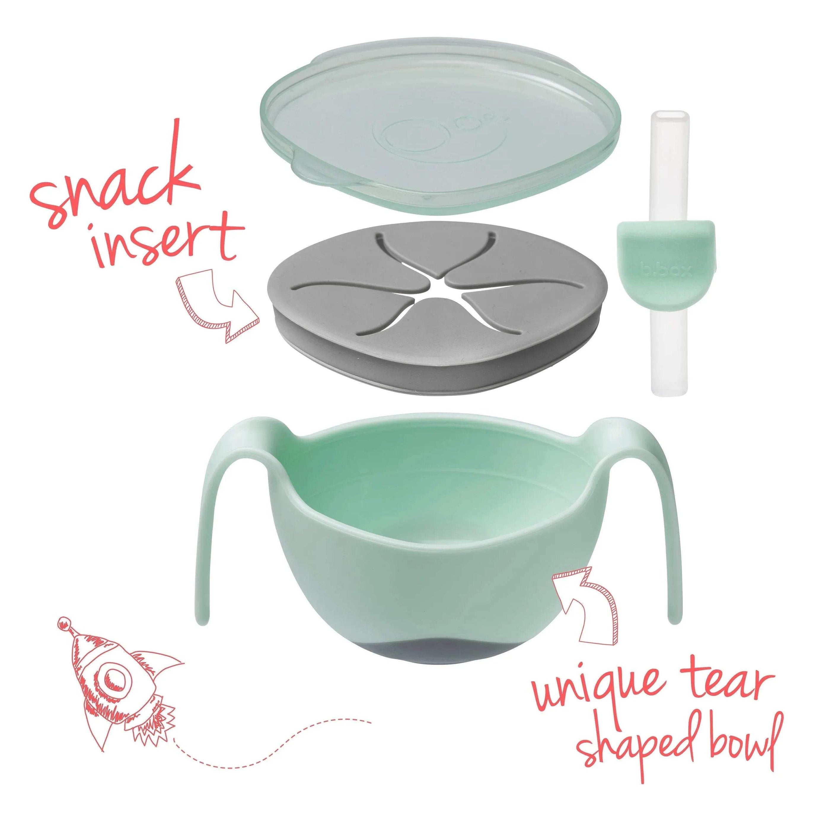 bowl + straw - pistachio - BBOX USA - Feeding pour bébé Maroc -www.babyboss.ma