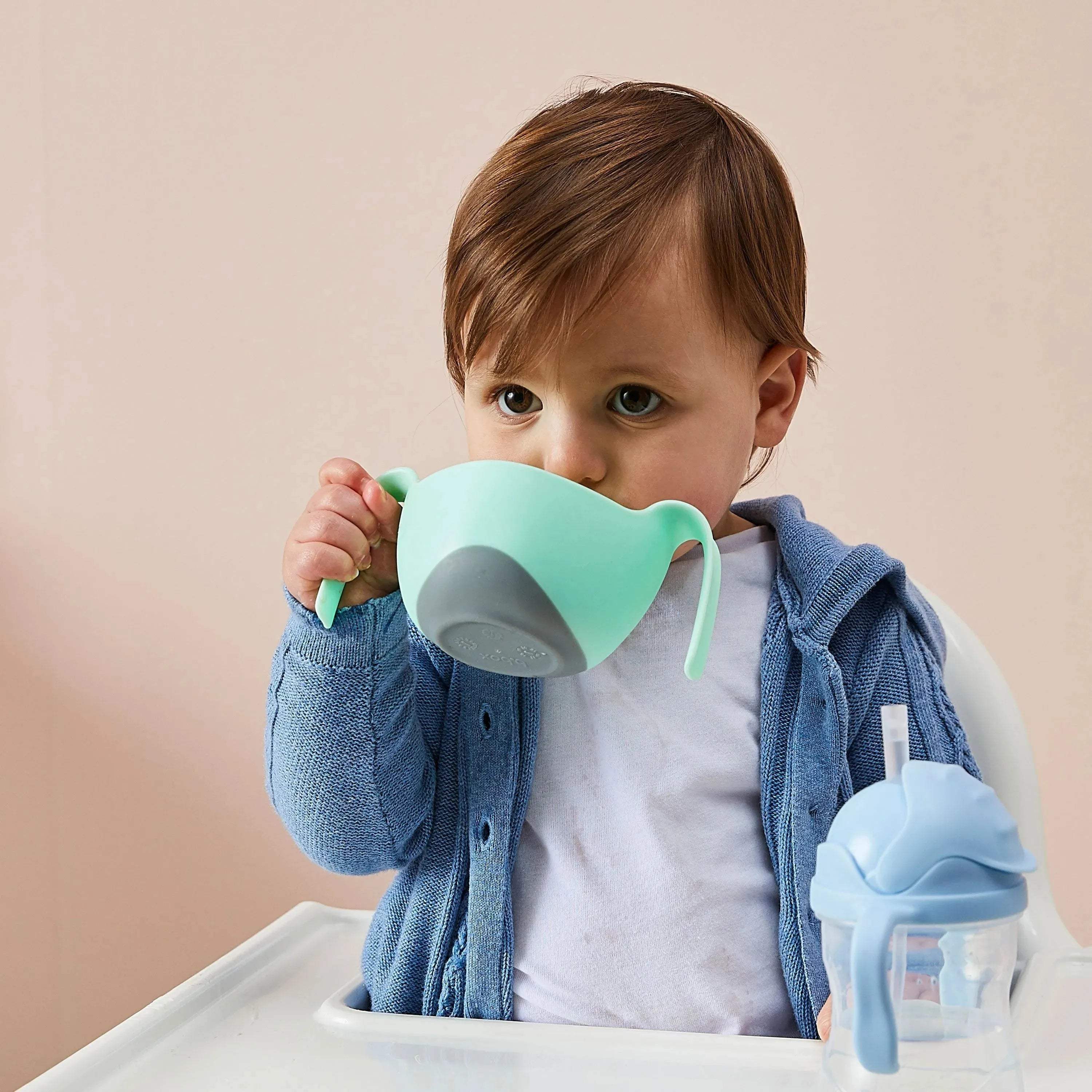 bowl + straw - pistachio - BBOX USA - Feeding pour bébé Maroc -www.babyboss.ma