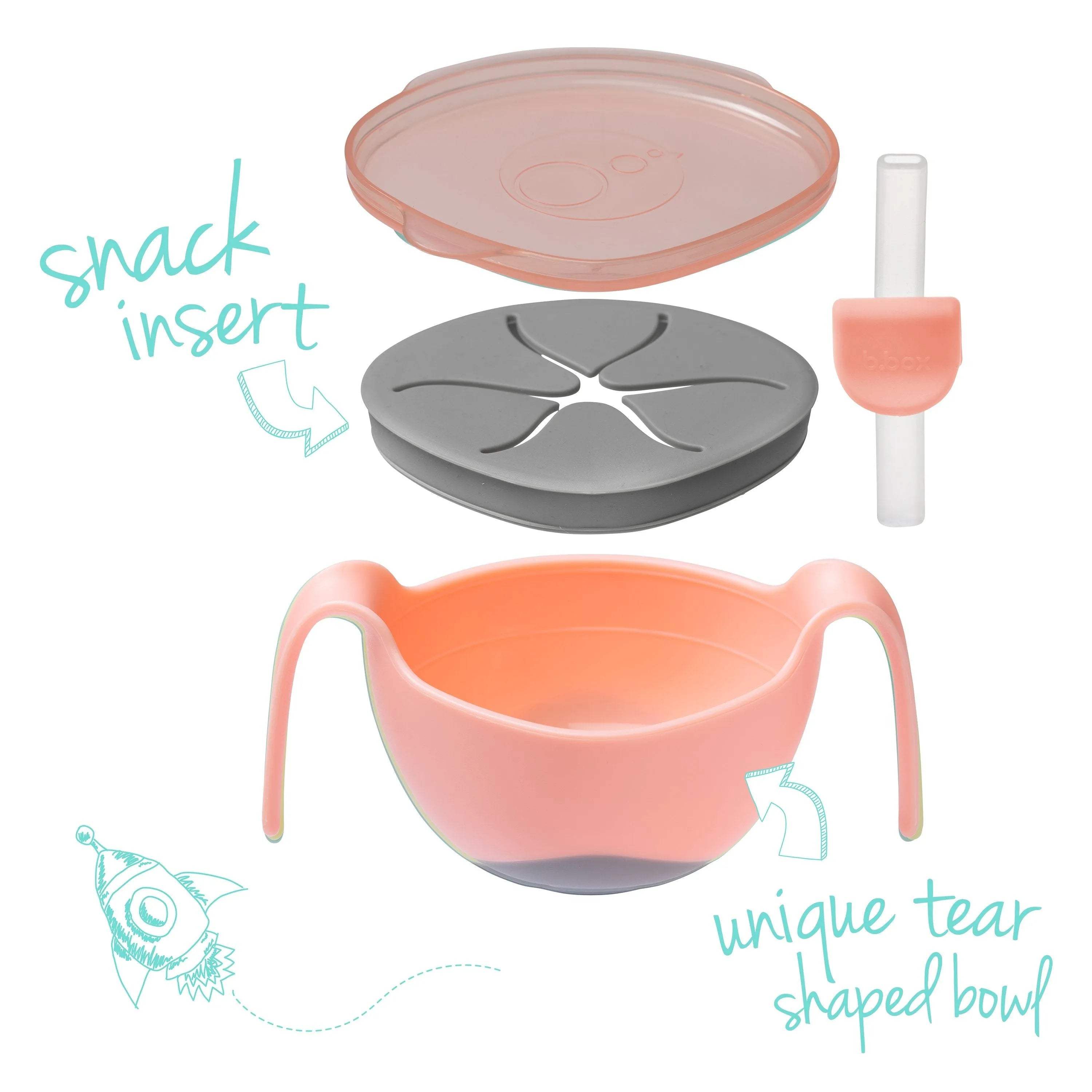 bowl + straw - tutti frutti - BBOX USA - Feeding pour bébé Maroc -www.babyboss.ma