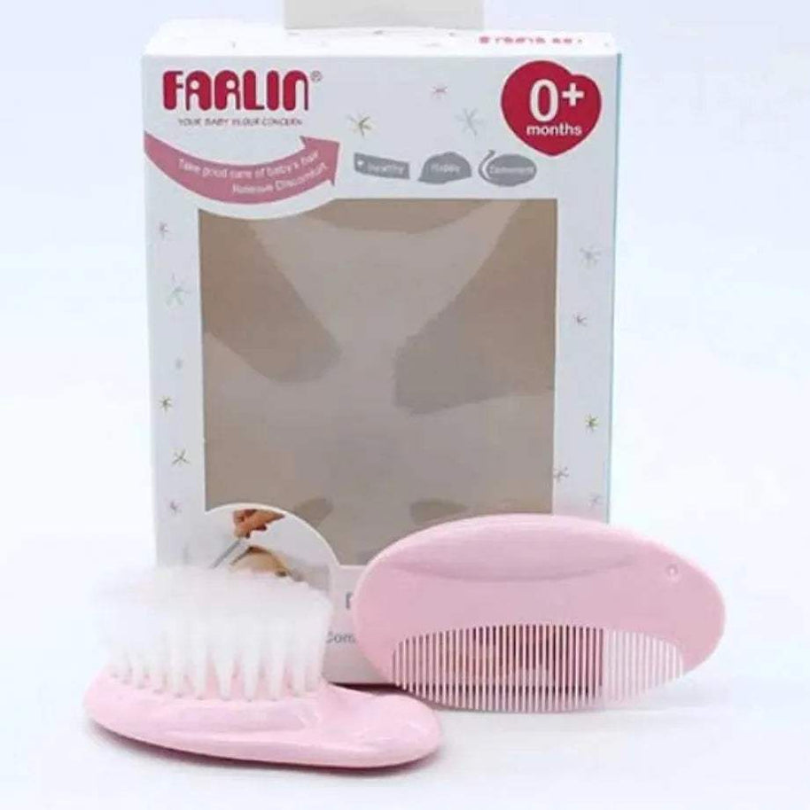 BROSSE ET PEIGNE DECORE Farlin en rose - farlin - pour bébé maroc - www.babyboss.ma