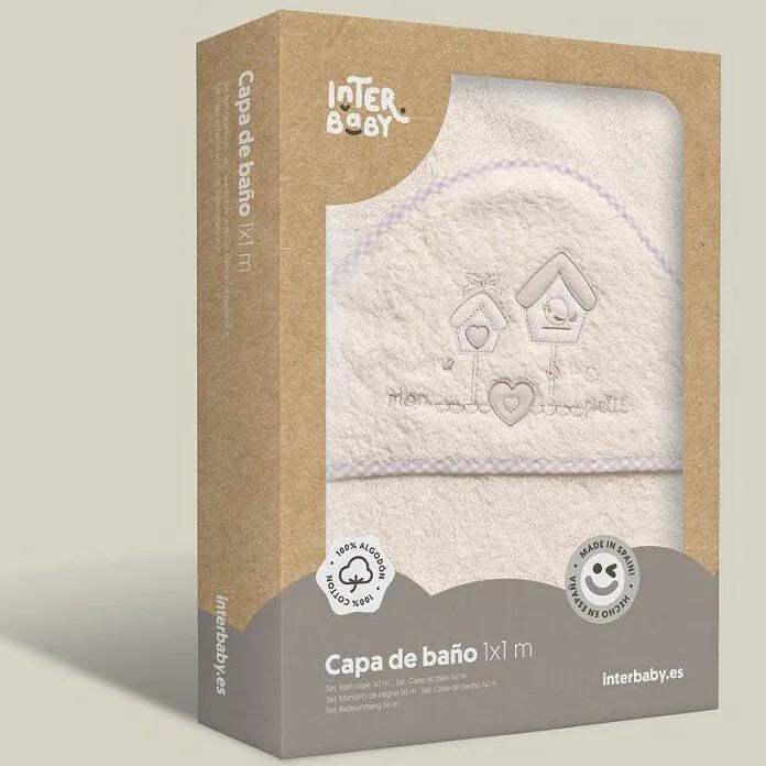 cape de bain – beige – Interbaby - BABYBOSS.ma - Hygiène et Soin pour bébé Maroc -www.babyboss.ma