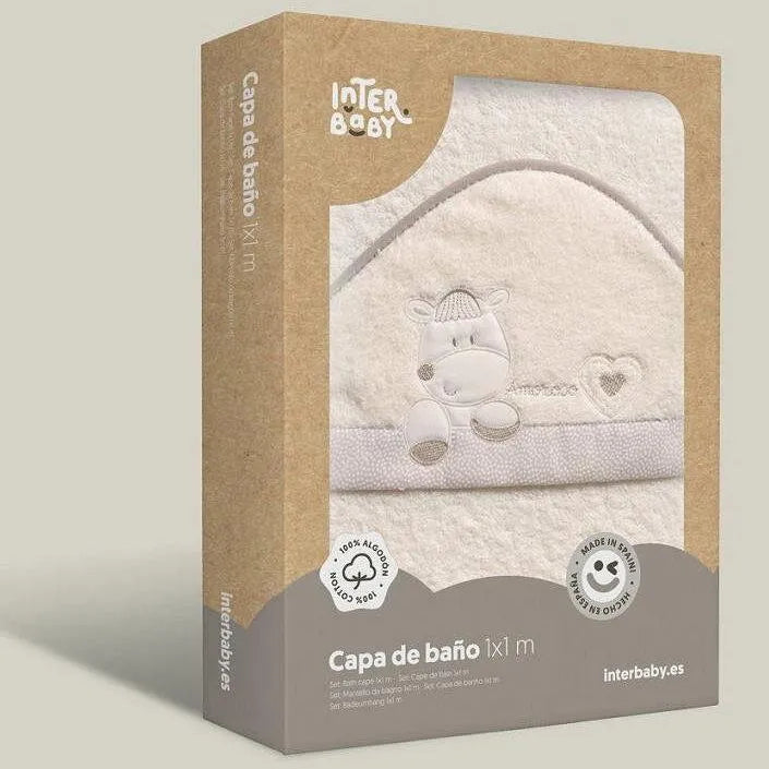 cape de bain -beige – Interbaby - Babyboss.ma - BABYBOSS.ma - pour bébé maroc