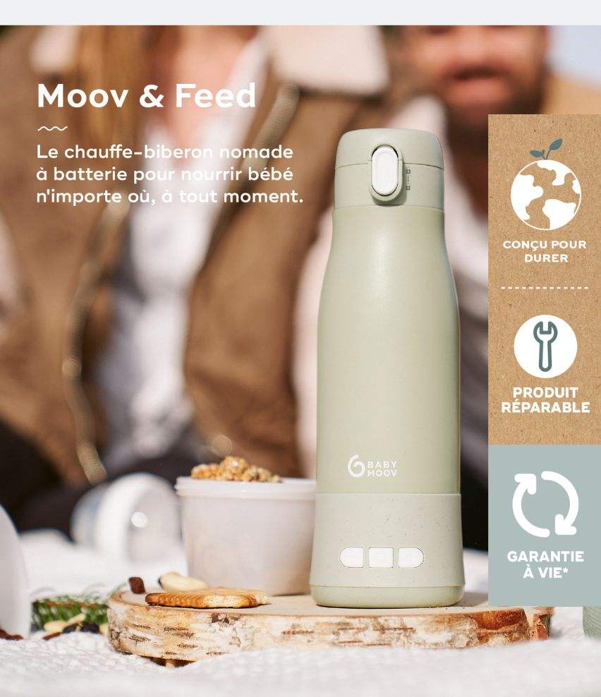 Chauffe-biberon nomade rechargeable Moov & Feed - Babymoov - REPAS pour bébé Maroc -www.babyboss.ma