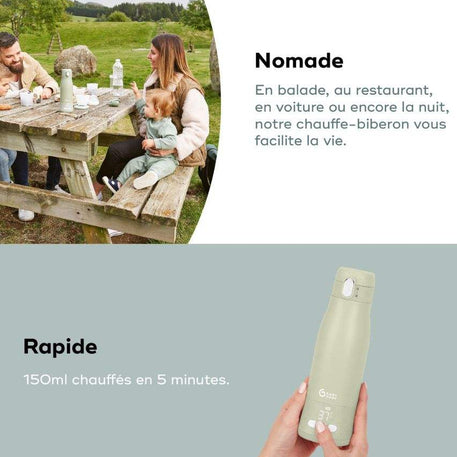 Chauffe-biberon nomade rechargeable Moov & Feed - Babymoov - REPAS pour bébé Maroc -www.babyboss.ma