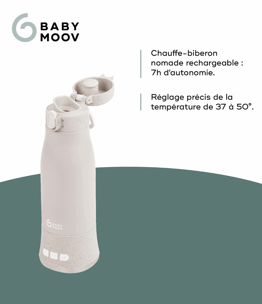 Chauffe-biberon nomade rechargeable Moov & Feed - Babymoov - REPAS pour bébé Maroc -www.babyboss.ma