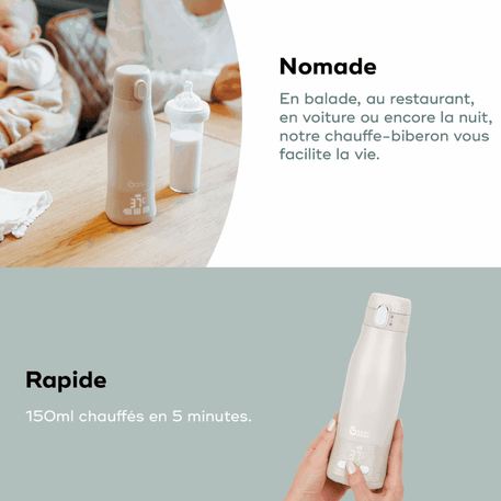 Chauffe-biberon nomade rechargeable Moov & Feed - Babymoov - REPAS pour bébé Maroc -www.babyboss.ma