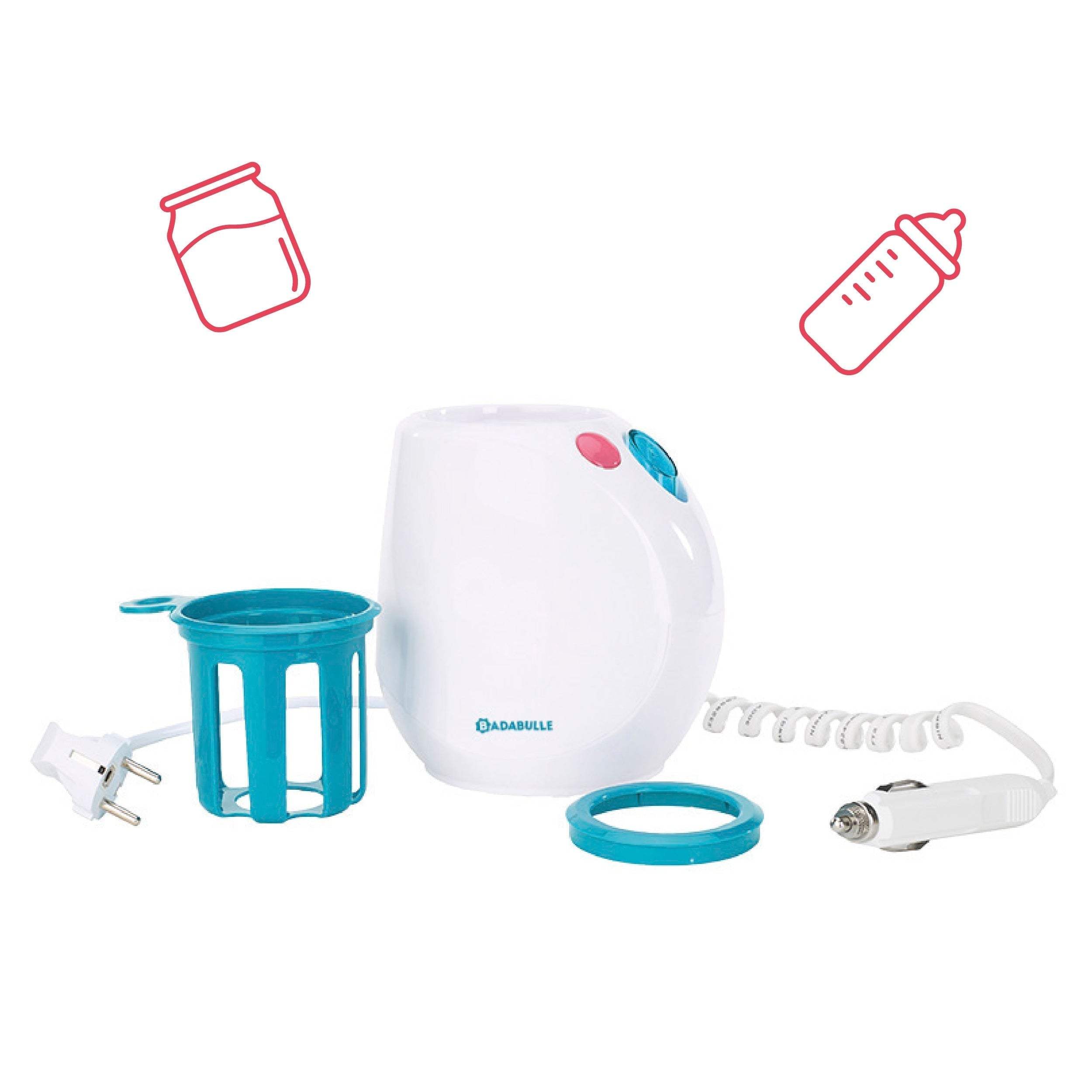 Chauffe biberon Easy+ Maison / Voiture Badabulle - Badabulle - Chauffe Biberons pour bébé Maroc -www.babyboss.ma