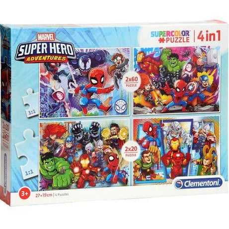 Clementoni Puzzle Marvel Superhero 4 en 1 - babyboss toys - pour bébé maroc