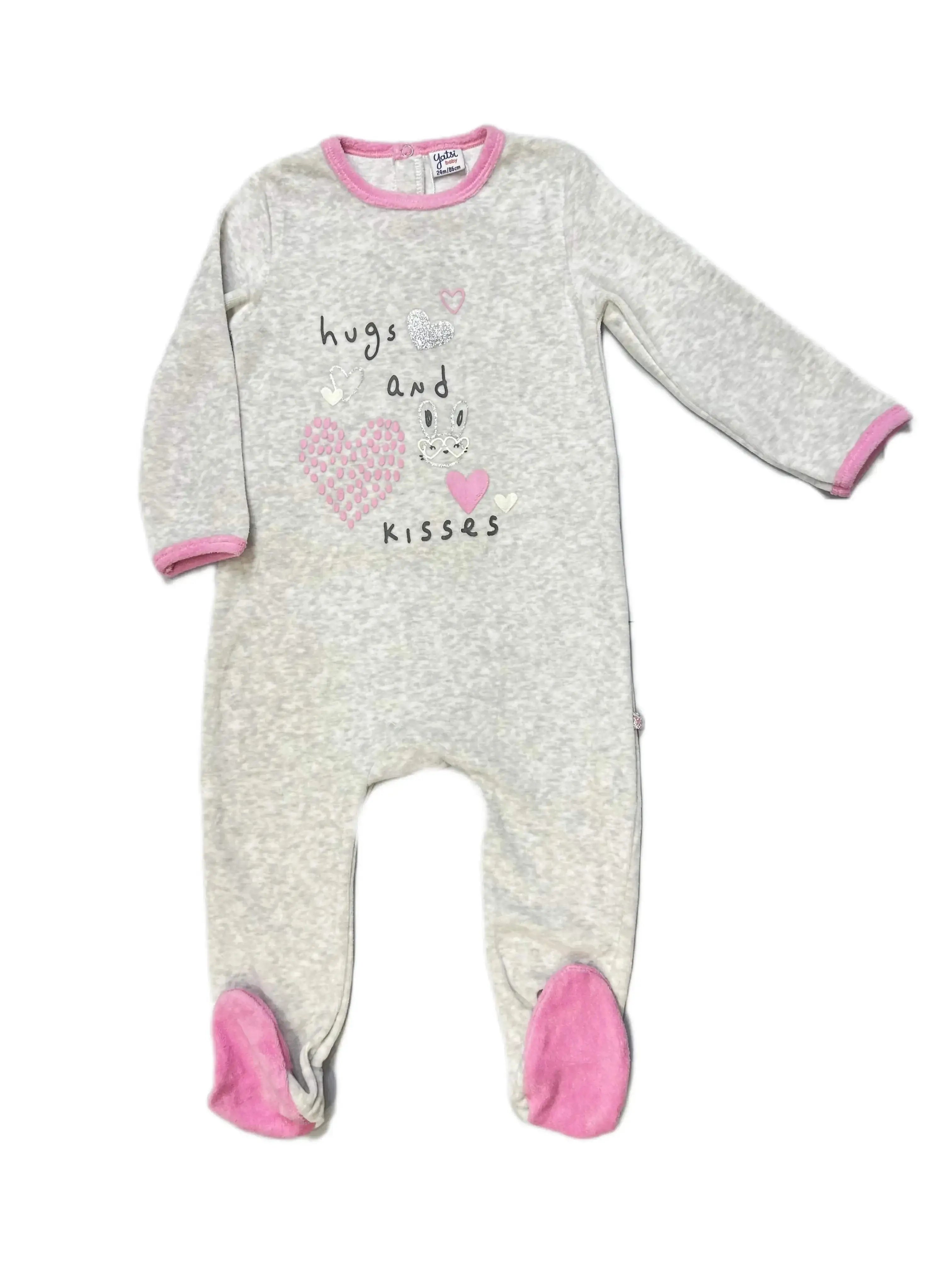 combinaison_pour_fille_en_gris_et_rose-47996131606839-bebe-babyboss.ma-maroc - Babyboss.ma -bebe-maroc