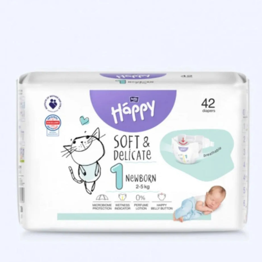 Couches Bébé Happy Taille 1 (2-5 kg) - 42 Pièces - Happy - pour bébé maroc