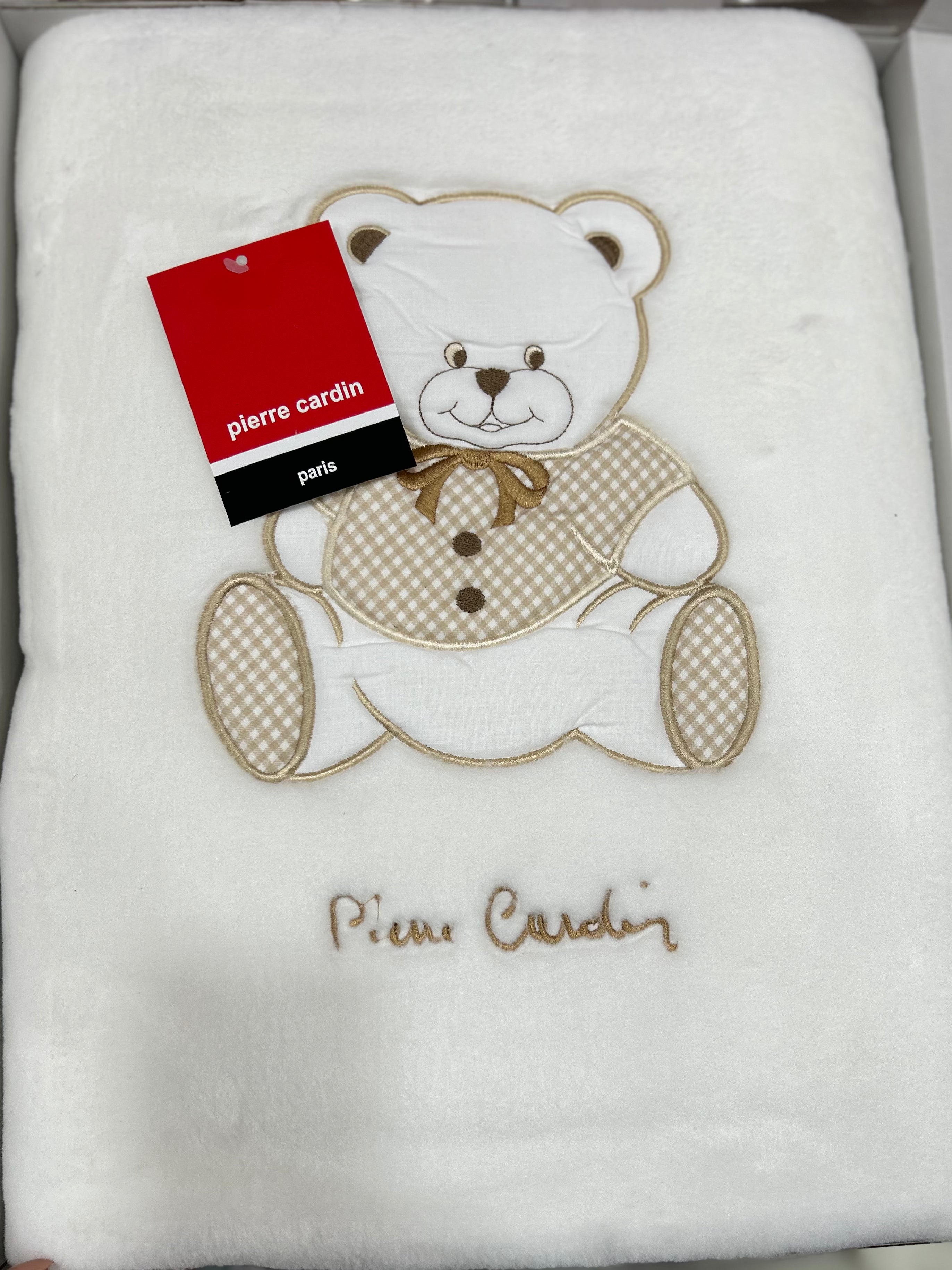 Couverture bébé nancy 110×140 – Pierre Cardin beige - Pierre Cardin - pour bébé Maroc -www.babyboss.ma