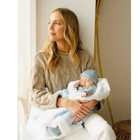 Couverture carre junior 80 x 110 bleu - Interbaby - pour bébé Maroc -www.babyboss.ma