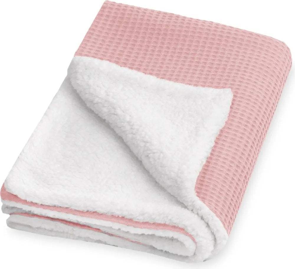 Couverture carre junior 80 x 110 rose - Interbaby - pour bébé Maroc -www.babyboss.ma