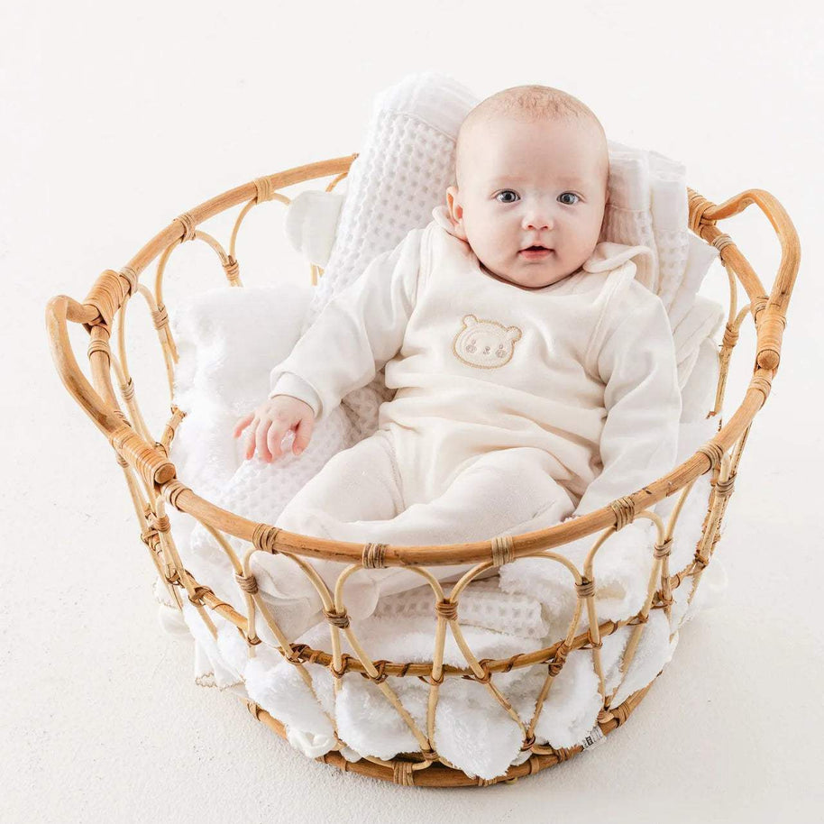 Cream Beige bear grenouillère 100% cotton andywawa - Andywawa - pour bébé Maroc -www.babyboss.ma