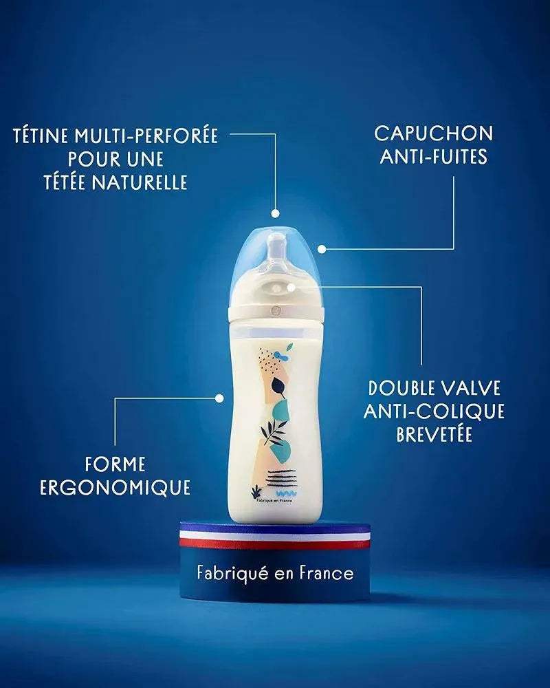 Dodie biberon 330ml plastique Bleu - Dodie - Biberon pour bébé Maroc -www.babyboss.ma