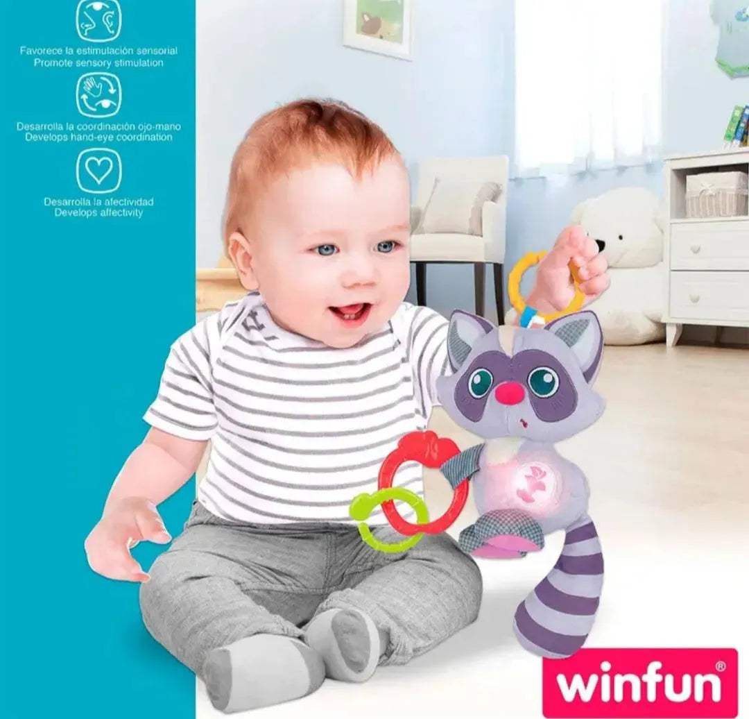 Doudou raton laveur – Winfun - Winfun - Jeux et jouets pour bébé Maroc -www.babyboss.ma