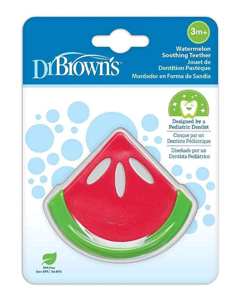 Dr. Brown's Anneau de dentition Apaisant 3M+ - Pastèque - Dr. Brown's - Anneau de dentition pour bébé Maroc -www.babyboss.ma