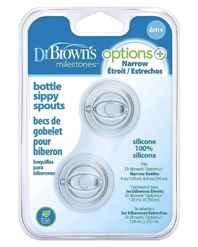 Dr. Brown's Pack de 2 Tétines Transition à bec Cole étroit - Dr. Brown's - Tétines pour bébé Maroc -www.babyboss.ma