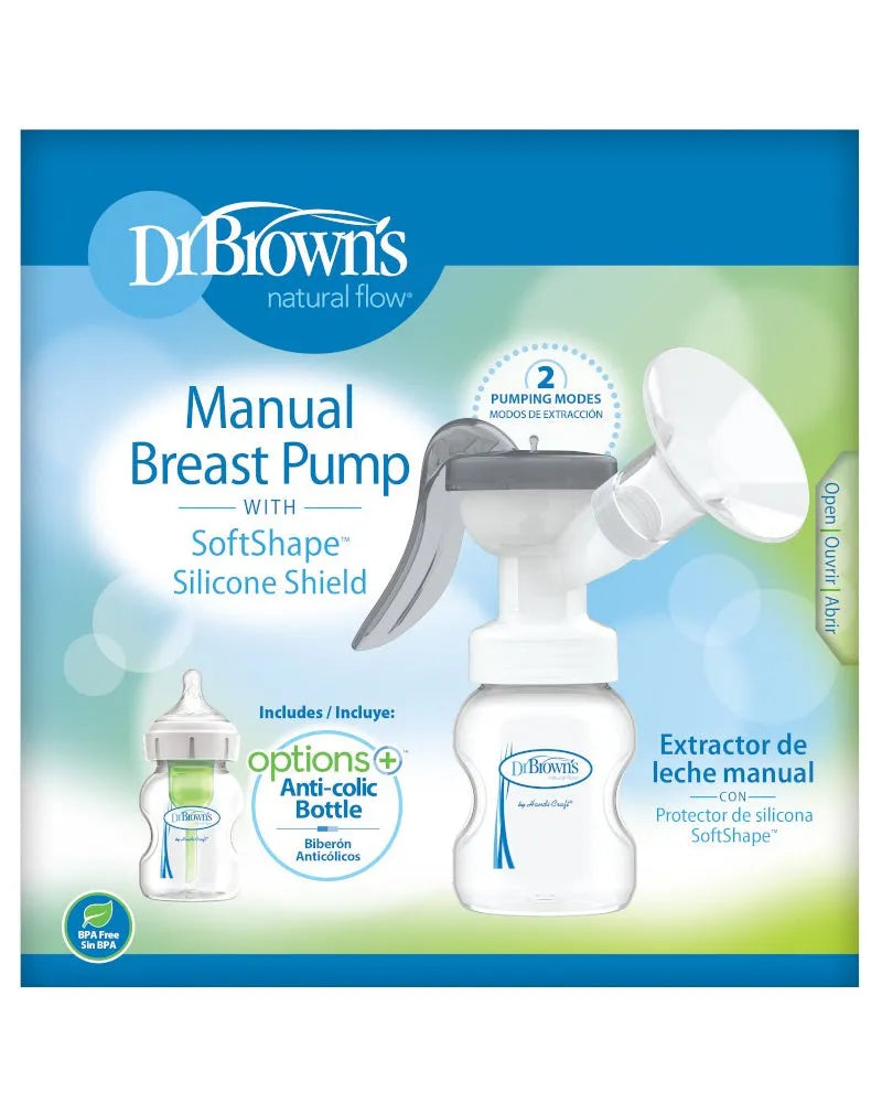 Dr. Brown's Tire-lait Manuel avec Protection en Silicone SoftShape™ et Biberon à Col Large 150ml - Dr. Brown's - pour bébé maroc