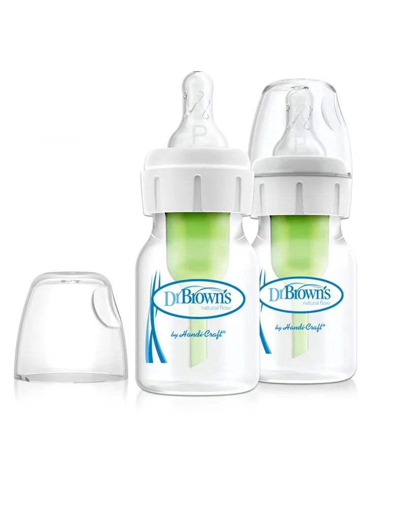 Dr. Brown's Pack de 2 Biberons Anti-Colique Étroit avec Tétine pour Prématuré - 60ml