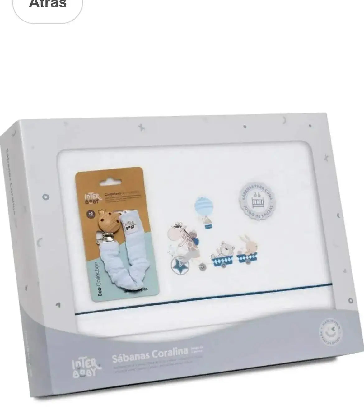 Draps berceau girafe BOW 100% Coton Interbaby - Interbaby - pour bébé Maroc -www.babyboss.ma