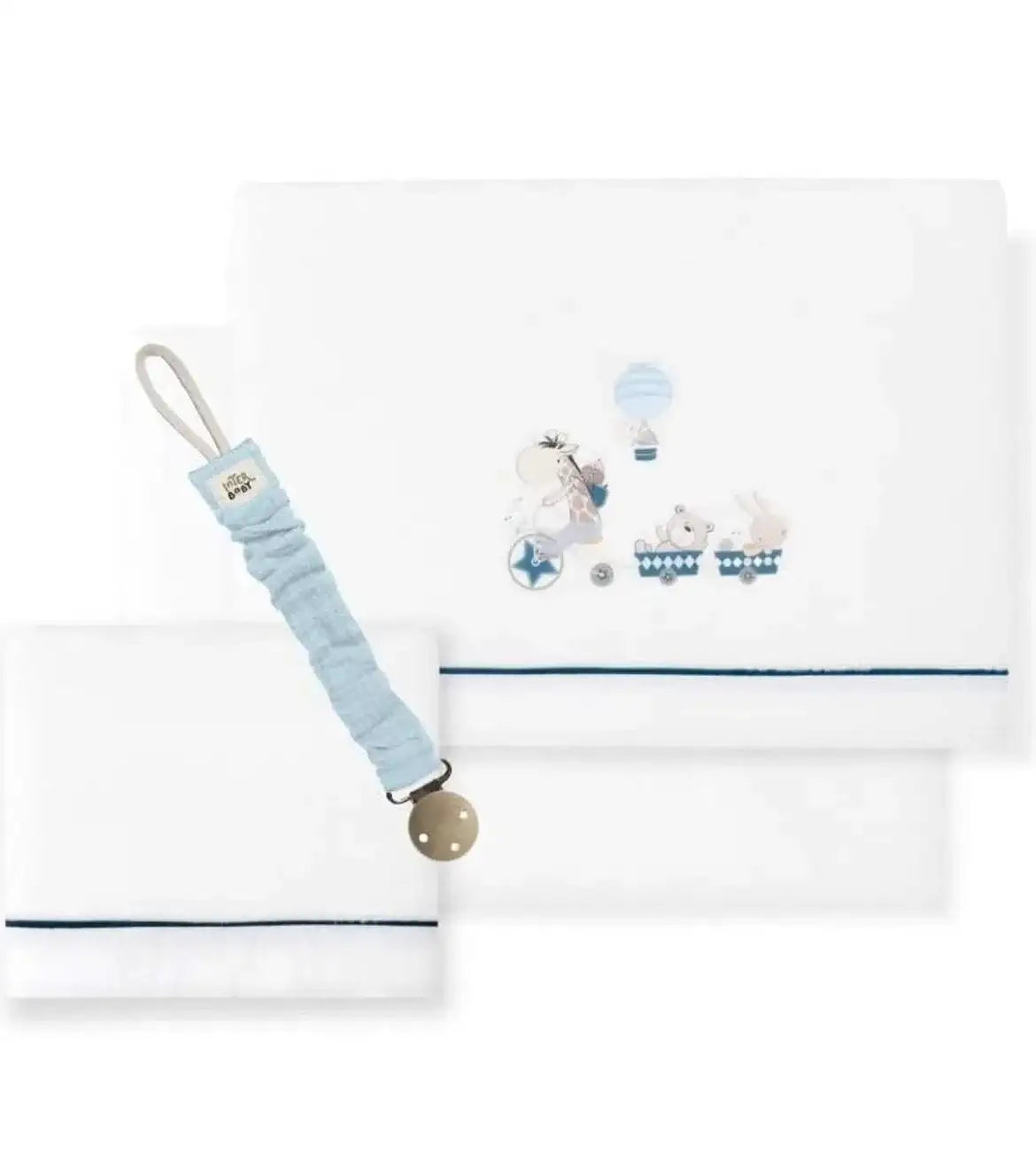 Draps berceau girafe BOW 100% Coton Interbaby - Interbaby - pour bébé Maroc -www.babyboss.ma
