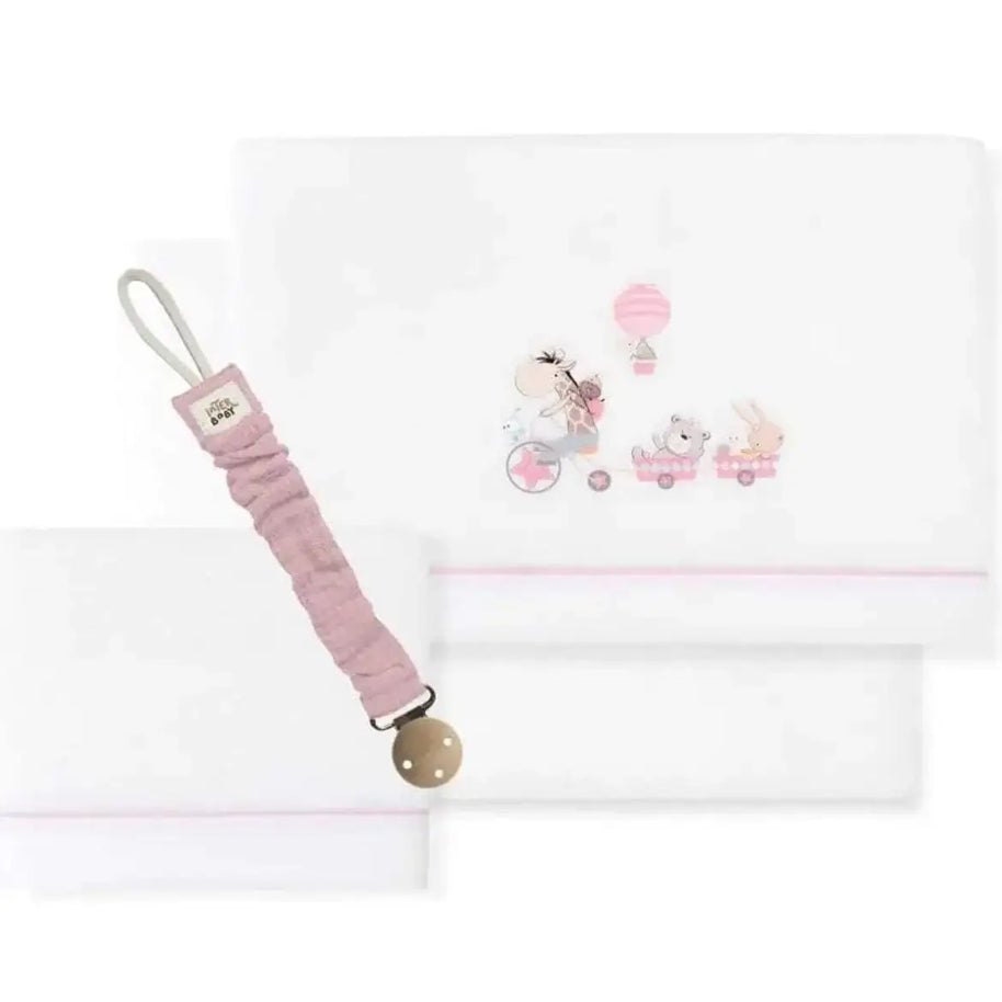 Draps berceau girafe BOW 100% Coton Interbaby - Interbaby - pour bébé Maroc -www.babyboss.ma