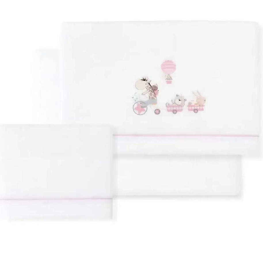 Draps berceau girafe BOW 100% Coton Interbaby - Interbaby - pour bébé Maroc -www.babyboss.ma