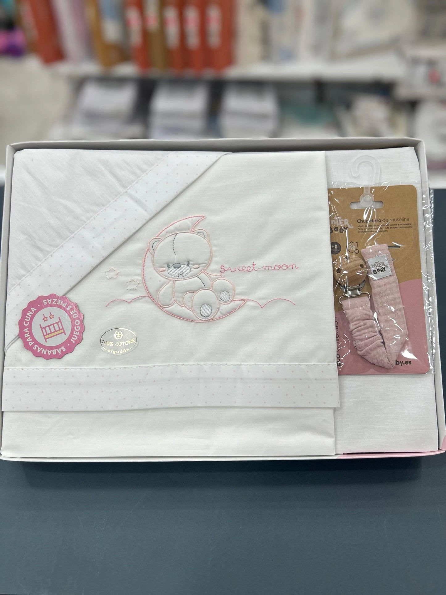 Draps de berceau SWEET MOON 100% Coton Interbaby - Babyboss.ma - Interbaby - pour bébé maroc