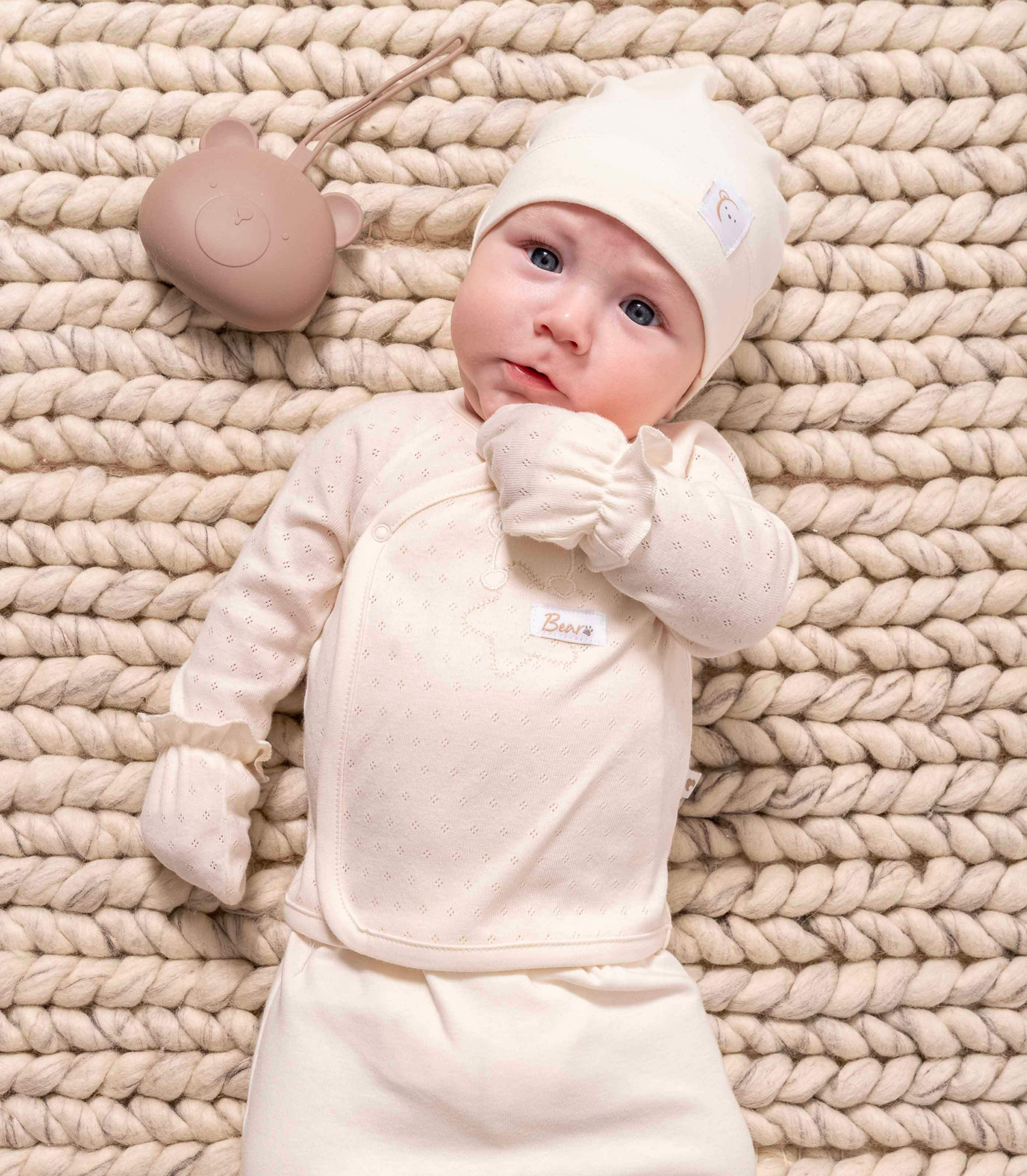 Pack 5 pieces beige - Caramell - Pack naissance pour bébé Maroc -www.babyboss.ma