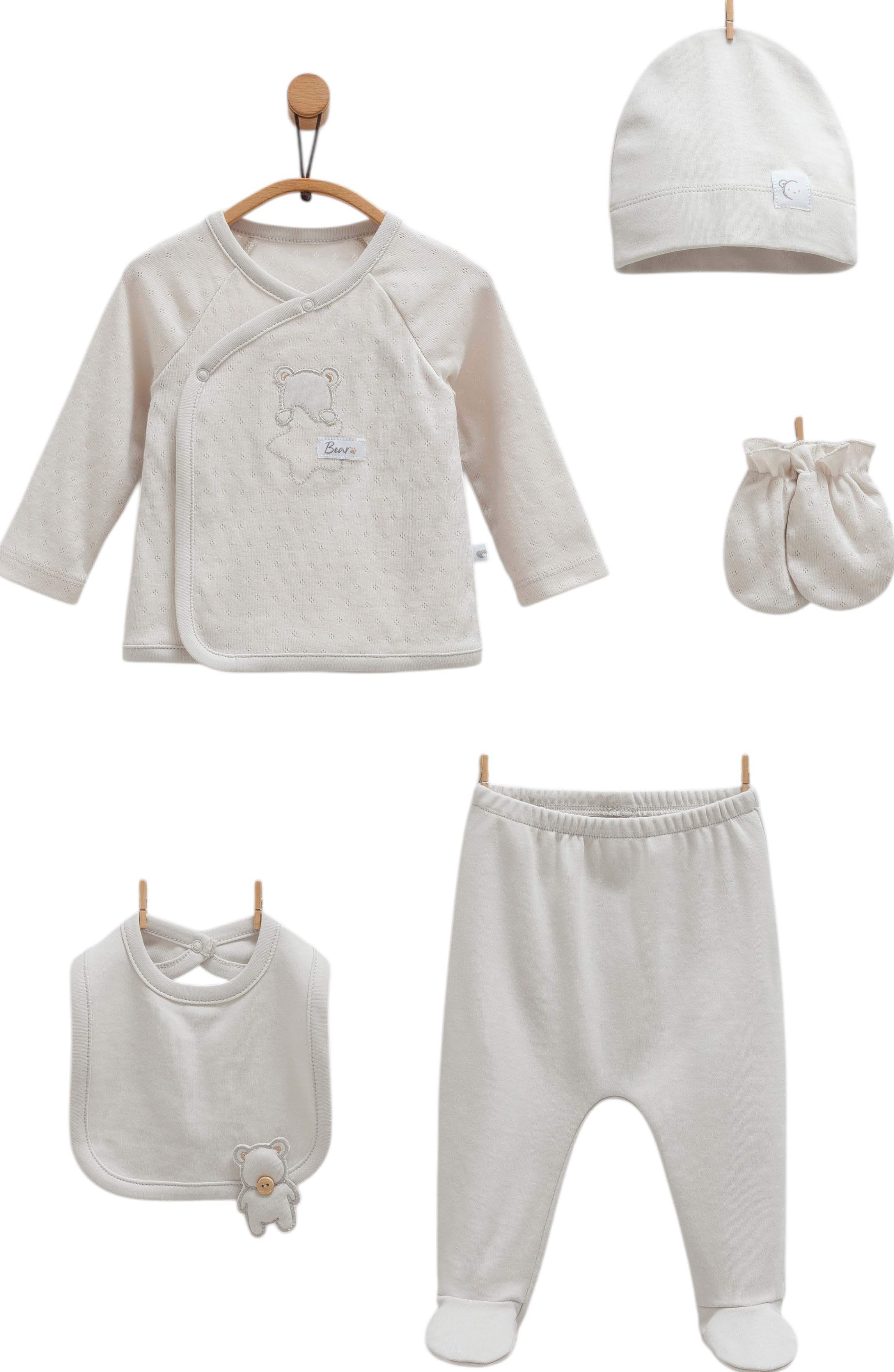 Pack 5 pieces gris - Caramell - Pack naissance pour bébé Maroc -www.babyboss.ma