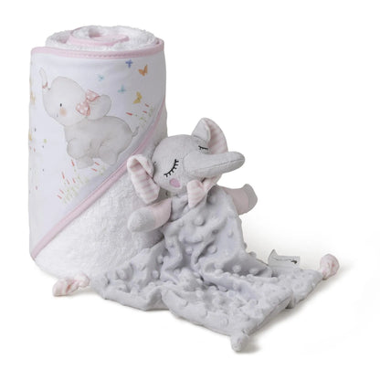 Ensemble Cape de Bain et Dou Dou Bco/Éléphant Rose - Babyboss.ma - Interbaby - pour bébé maroc