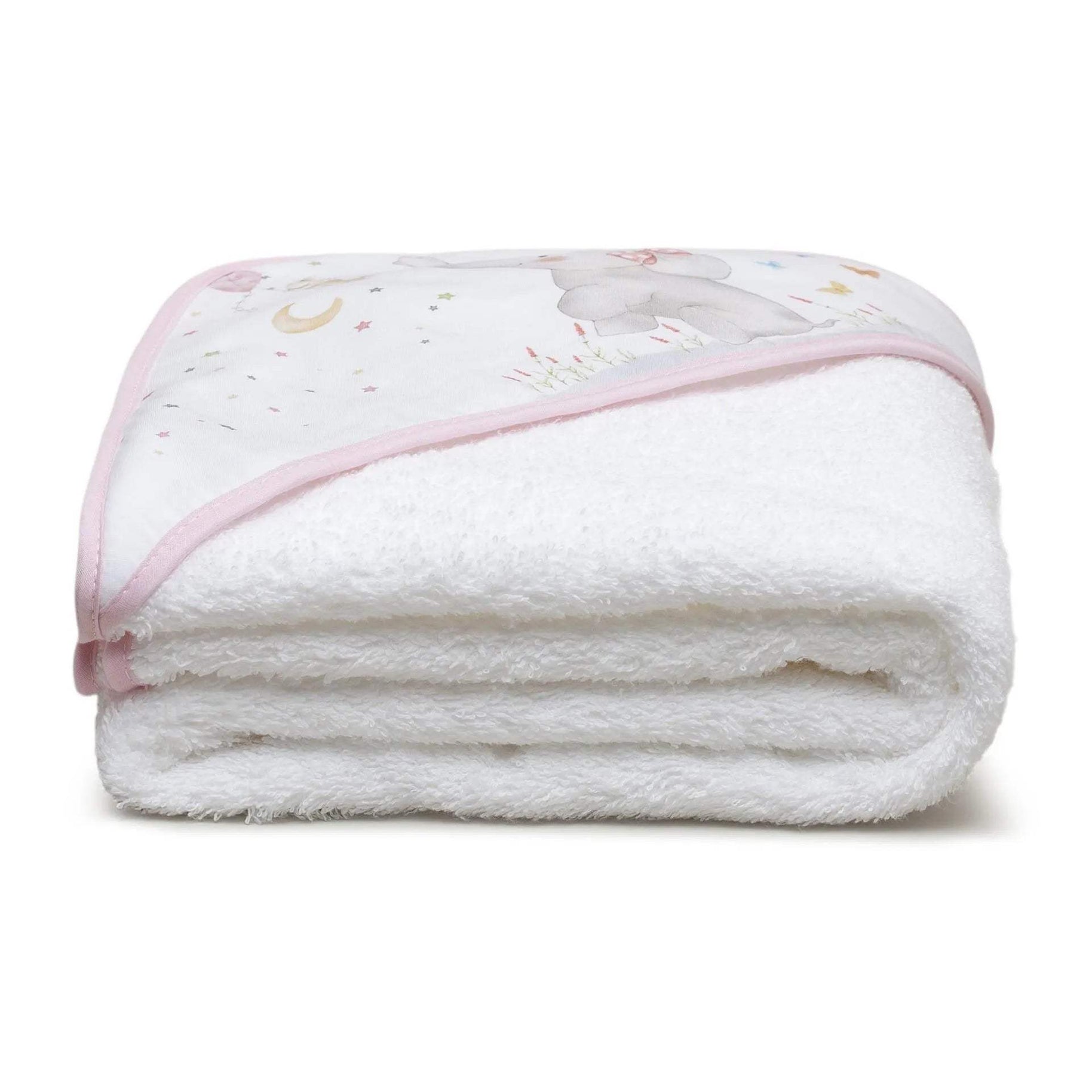 Ensemble Cape de Bain et Dou Dou Bco/Éléphant Rose - Interbaby - pour bébé Maroc -www.babyboss.ma