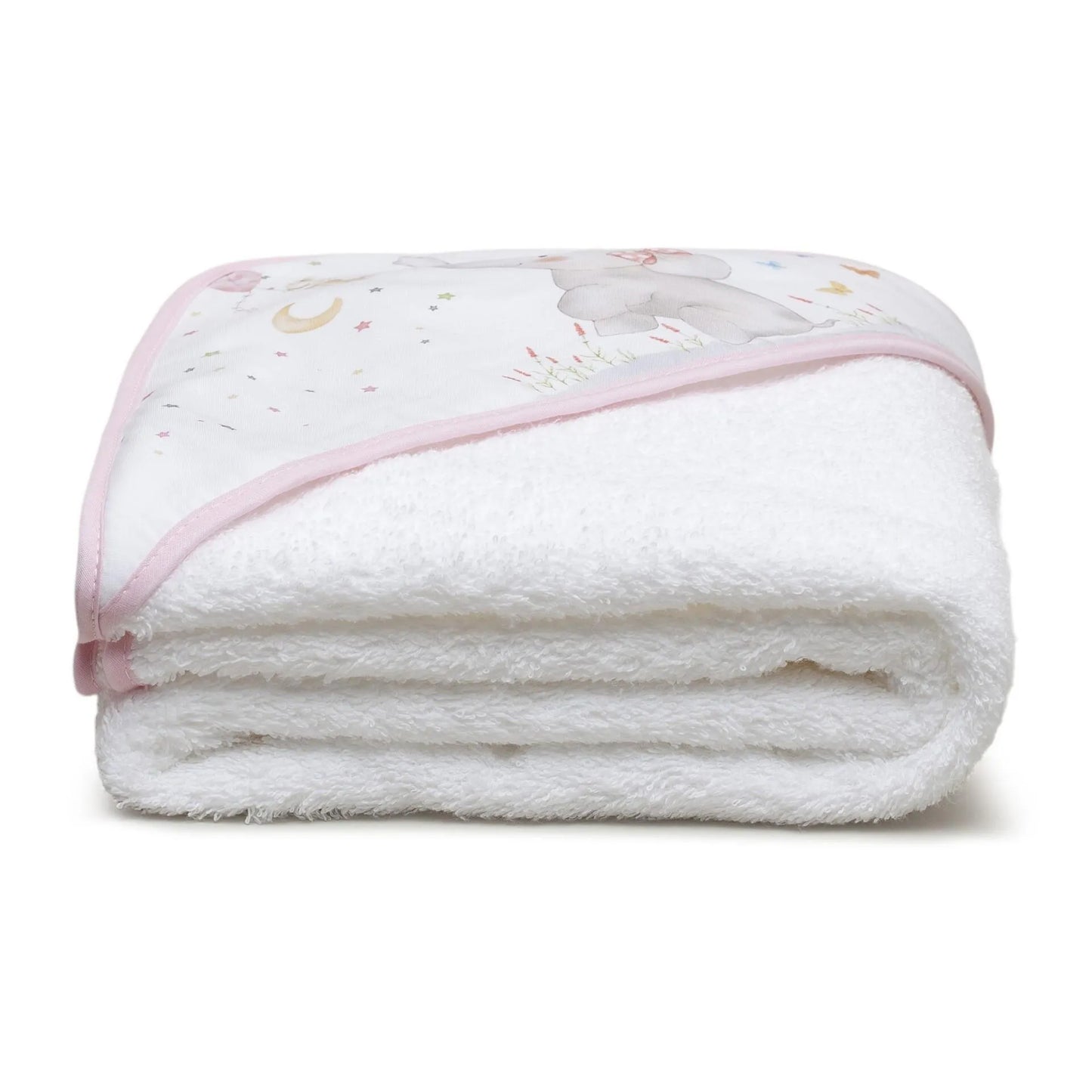 Ensemble Cape de Bain et Dou Dou Bco/Éléphant Rose - Babyboss.ma - Interbaby - pour bébé maroc