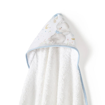 Ensemble Cape de Bain et Dou Dou Éléphant Bco/Bleu - Babyboss.ma - Interbaby - pour bébé maroc