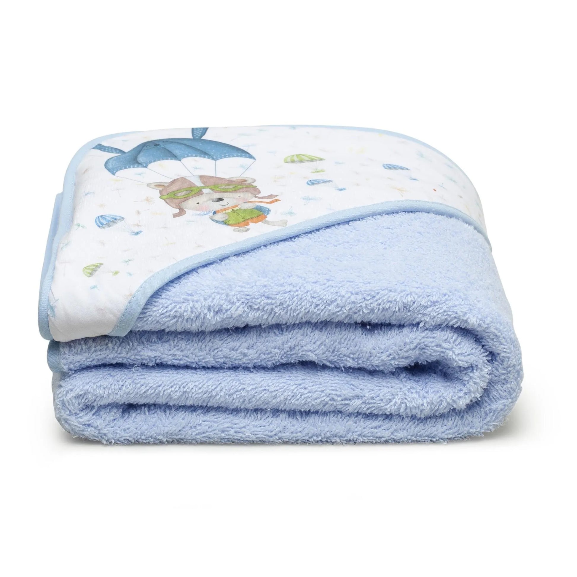 Ensemble Cape de Bain Parachutiste Bleu et Dou Dou - Babyboss.ma - Interbaby - pour bébé maroc