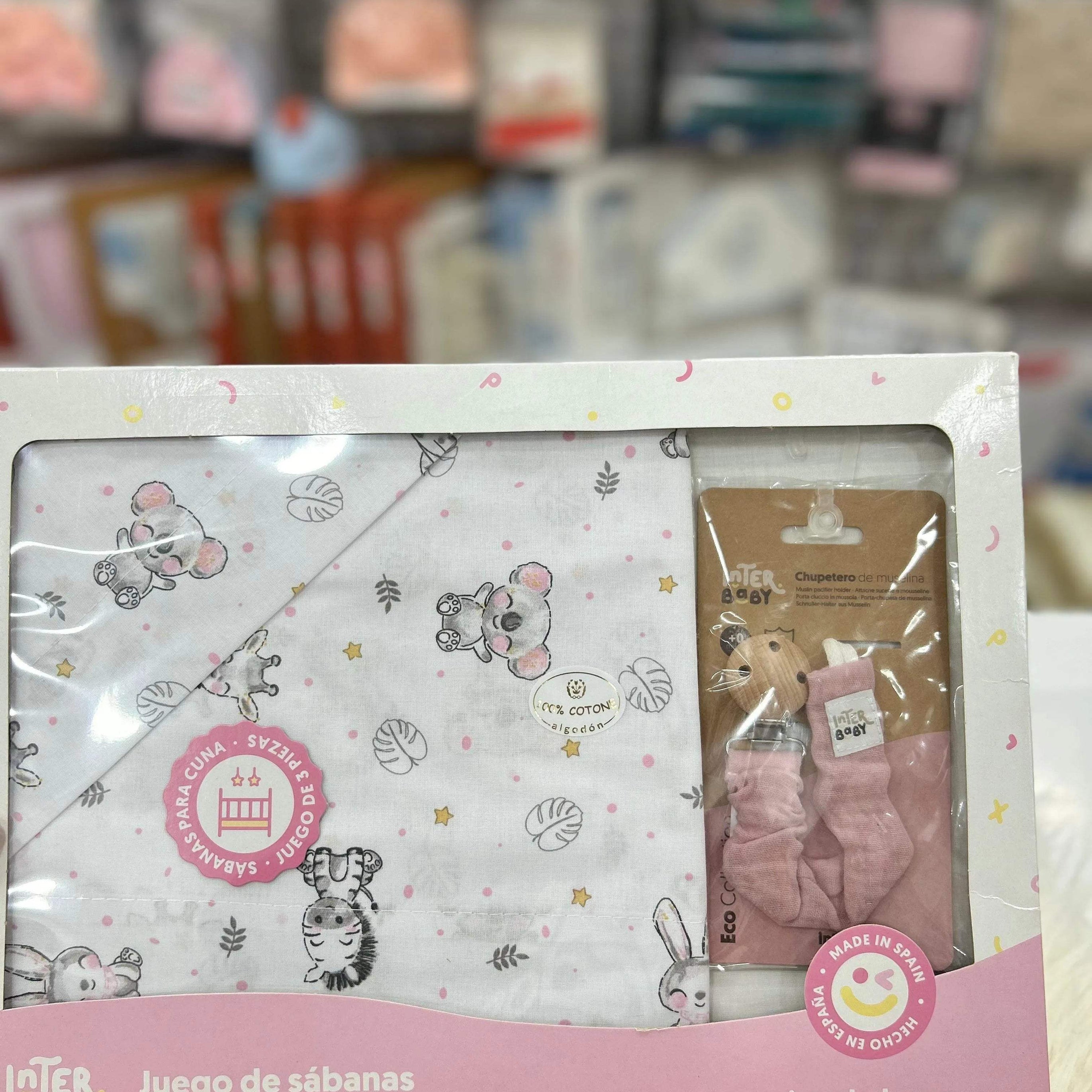 Ensemble de 3 pièces de drapsen coton Interbaby - Interbaby - pour bébé Maroc -www.babyboss.ma