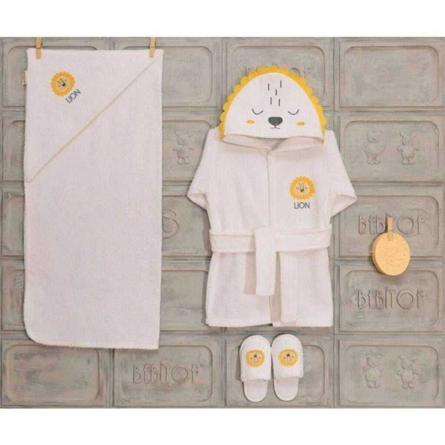 Ensemble de peignoir unisexe bébé motif lion 100 % coton - BABYBOSS.ma - pour bébé Maroc -www.babyboss.ma