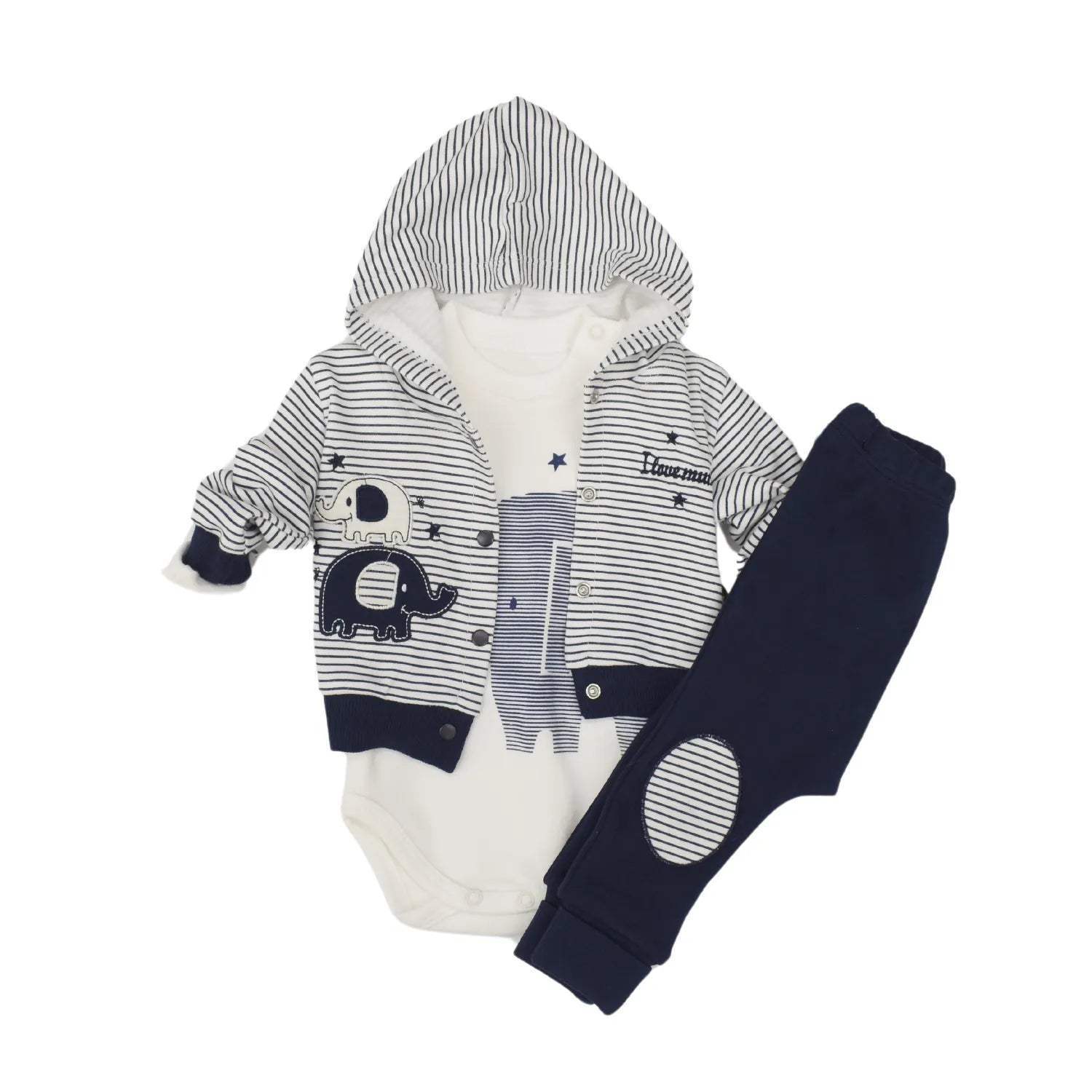 Ensemble éléphant nouveau-né pour garçons - Yatsi - pour bébé Maroc -www.babyboss.ma